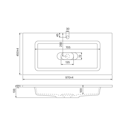 Тумба с умывальником подвесная с ящиком белая 100 см Esper IDDIS ESP10W0i95K. Фото