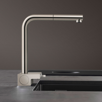 Кухонный смеситель Hansgrohe Aquno Select M81 однорычажный, 250, с вытяжным душем, 2jet, sBox 73830800, под сталь. Фото