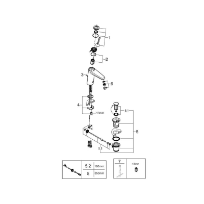 Смеситель для раковины GROHE Eurodisc Joystick 23427000. Фото