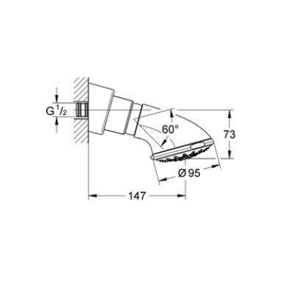 Верхний душ GROHE Relexa Five 27062000. Фото