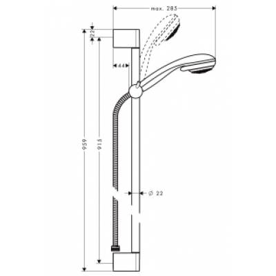 Душевой гарнитур HANSGROHE Crometta 85 Vario/Unica Crometta 27762000. Фото