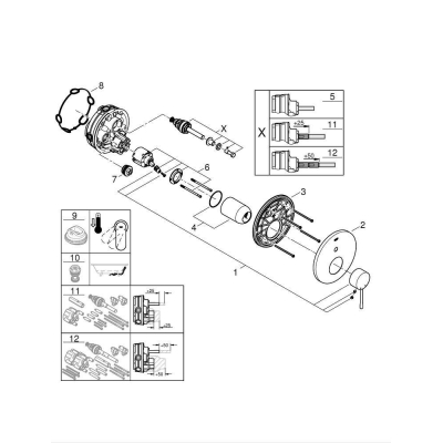 Смеситель для ванны GROHE 24058001 Essense, хром. Фото