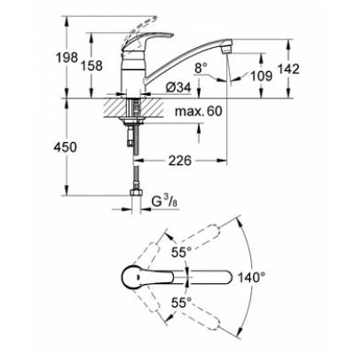 Смеситель для мойки GROHE Eurosmart 3328100E. Фото