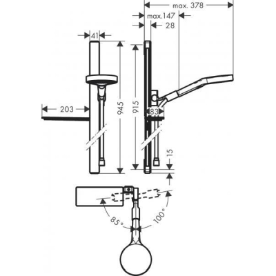 Душевой гарнитур Hansgrohe Rainfinity 27671000. Фото