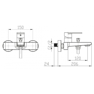 Смеситель для ванны/душа BELBAGNO Nova NOV-VASM-IN. Фото