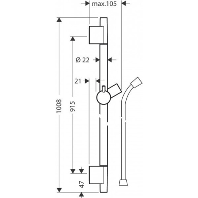 Штанга для душа Hansgrohe Unica S Puro 28631670. Фото