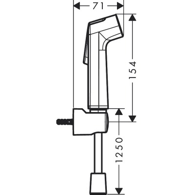 29234000 HANSGROHE  гигиенический ручной душ 1jet S со шлангом 125 см и держателем. Фото