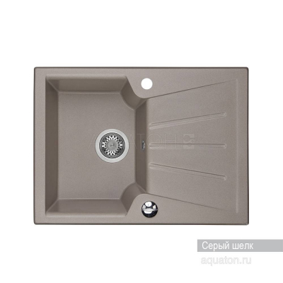 Мойка для кухни Акватон Монца прямоугольная с крылом серый шелк 1A716032MC250. Фото