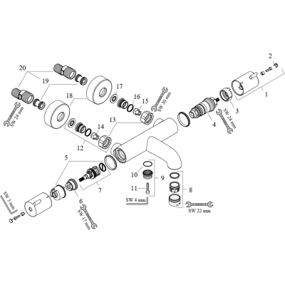 Термостат для ванны Hansgrohe Ecostat 1001 CL 13201000. Фото