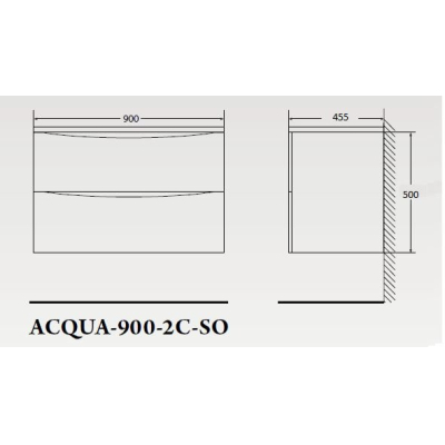 Тумба под раковину подвесная BELBAGNO ACQUA-900-2C-SO-BL Bianco Lucido. Фото