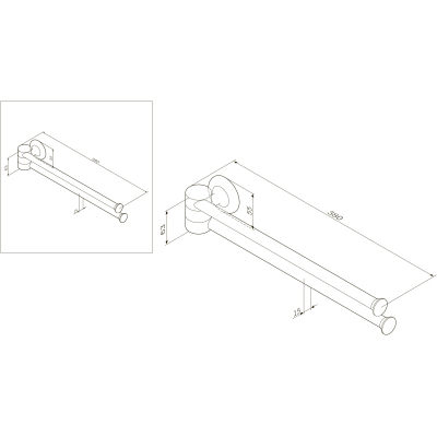 Двойная вешалка-вертушка для полотенец, 40 см AM.PM Like A8032600 для ванной комнаты. Фото