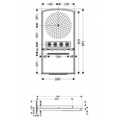 Верхний душ HANSGROHE Raindance Rainfall Overhead Shower 28411000. Фото