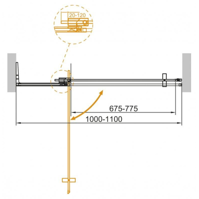 Душевая дверь CEZARES Slider SLIDER-B-1-100/110-C-Cr. Фото