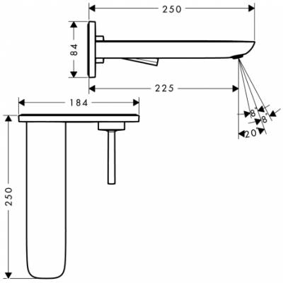 Смеситель для раковины HANSGROHE PuraVida 15085000 (внешняя часть). Фото