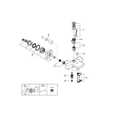 GROHE 23666000 Eurocube Joy Смеситель для ванны. Фото