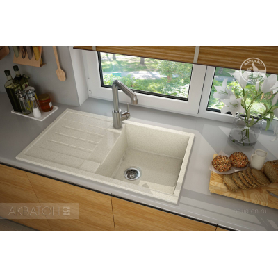 Мойка для кухни Акватон Верона прямоугольная с крылом песочная 1A710032VR220. Фото