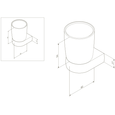 Стеклянный стакан с настенным держателем AM.PM Sensation A3034300 для ванной комнаты. Фото