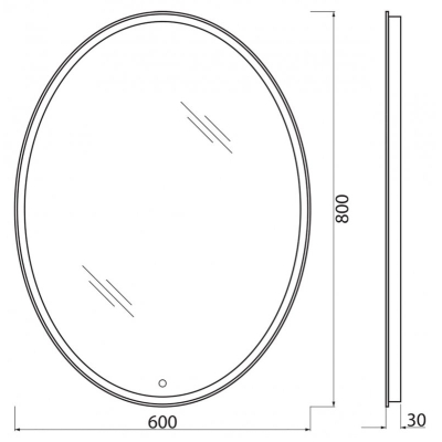Зеркало с встроенным светильником, сенсорным выключателем и подогревом BELBAGNO SPC-VST-600-800-LED-TCH-WARM. Фото