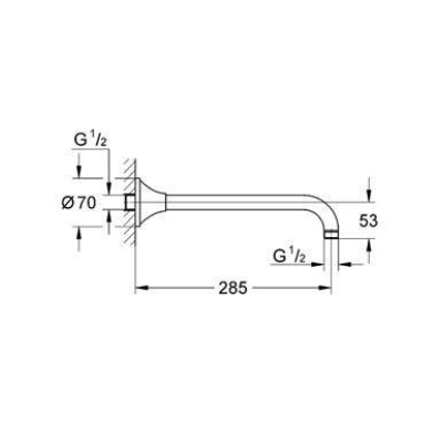 Душевой кронштейн GROHE Rainshower Grandera 27986000. Фото