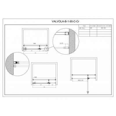 Душевая дверь CEZARES Valvola VALVOLA-B-1-90-C-Cr. Фото