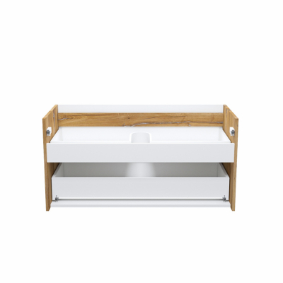 Тумба подвесная 100 см белая/золотистый дуб Cloud IDDIS CLO10Y0i95 подходит ум. 0131000i28. Фото