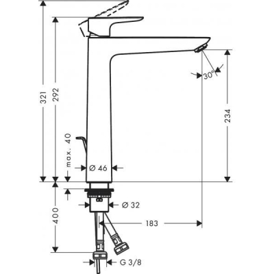 Смеситель для раковины Hansgrohe Talis E 71716670. Фото