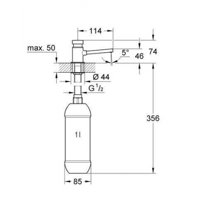 Дозатор для жидкого мыла GROHE Contropress 36194000 для ванной комнаты. Фото