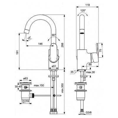 Смеситель для раковины IDEAL STANDARD Vito B0410AA. Фото