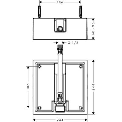 Скрытая часть верхнего душа Hansgrohe Raindance Air 26471180. Фото