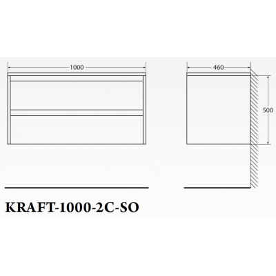 Тумба под раковину подвесная BELBAGNO KRAFT-1000-2C-SO-CG Cemento Grigio. Фото