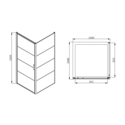 Душевое ограждение AZARIO Richmond 100х100 AZ-NAG1221 1000 Black. Фото