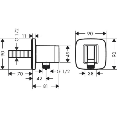 26887000 HANSGROHE  Fixfit Q шланговое подсоединение. Фото