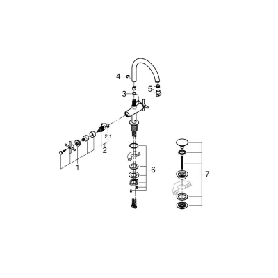 GROHE 21044AL3 Atrio New Смеситель двухвентильный для раковины на 1 отверстие, для свободностоящих раковин, крестобразные ручки, размер XL, Графит. Фото