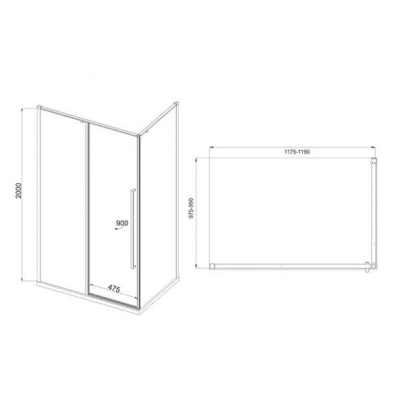 Душевое ограждение MIRSANT NEXT 120х90. Фото