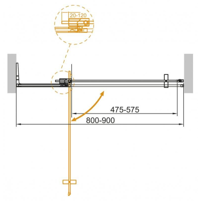 Душевая дверь CEZARES Slider SLIDER-B-1-80/90-GRIGIO-Cr. Фото