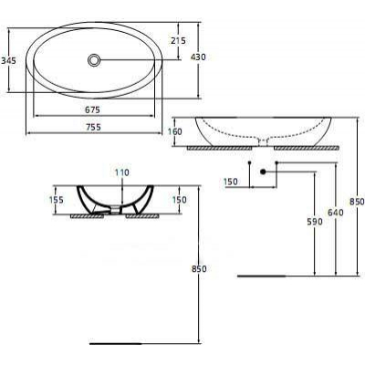 Раковина накладная IDEAL STANDARD Strada 75х42 K078501. Фото