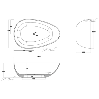 Ванна из литьевого мрамора NS BATH NSB-19120. Фото