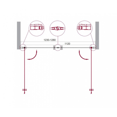 Душевая дверь BELBAGNO ETNA-B-2-130-C-Cr. Фото