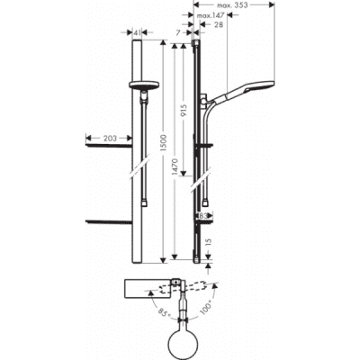 Душевой гарнитур HANSGROHE Raindance Select S 120 3 jet 27646000. Фото