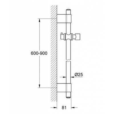 Душевая штанга GROHE Rainshower 28819001 900 мм. Фото