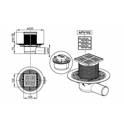 Сливной трап ALCAPLAST APV102. Фото