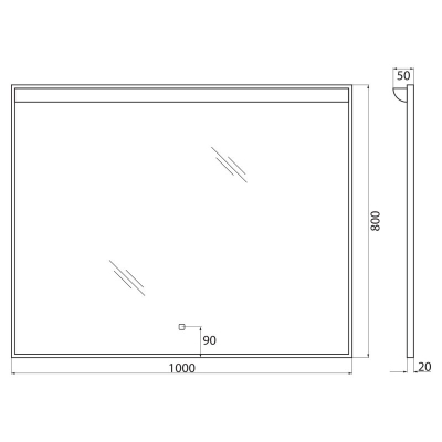 Зеркало с подсветкой BELBAGNO SPC-UNO-1000-800-TCH. Фото