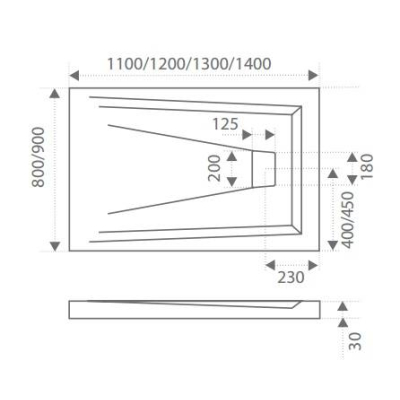 Душевой поддон BAS Атриум 130х90 ЛП00004. Фото