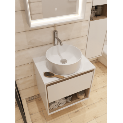 CERSANIT Тумба LOUNA 60 со столешницей SZ-LOU-60BL/Wh. Фото