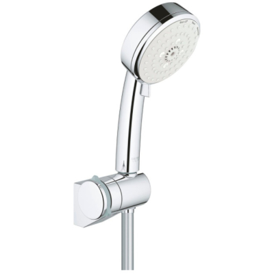 GROHE 27584002 Tempesta Cosmopolitan 100 Душевой набор III (круглый ручной душ, настенный держатель, шланг 1750 мм), 9,5 л/мин, хром. Фото