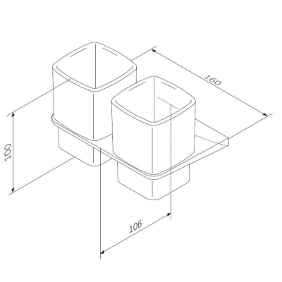 Двойной стеклянный стакан с настенным держателем AM.PM Inspire 2.0 A50A343400 для ванной комнаты. Фото