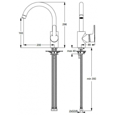 Смеситель для кухни IDEAL STANDARD Connect B9932AA. Фото