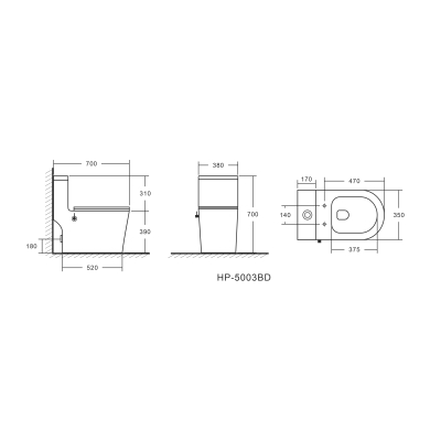 Унитаз-моноблок с функцией биде и встроенным смесителем EVA GOLD SM5003B. Фото