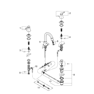 Смеситель для раковины GROHE Grandera 20389IG0. Фото