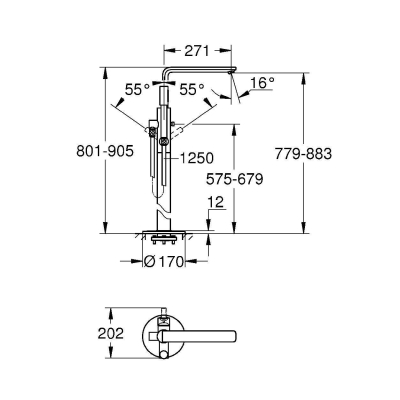 GROHE 23792001 Lineare New Смеситель однорычажный для ванны, свободностоящего монтажа. Фото